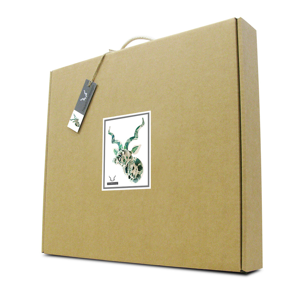 Kudu Head with Leaf print