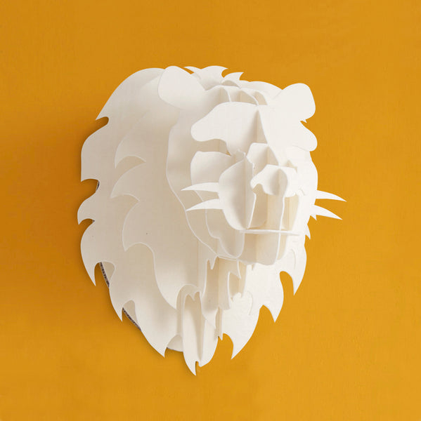 Head On Design diy lion head in recycled board 