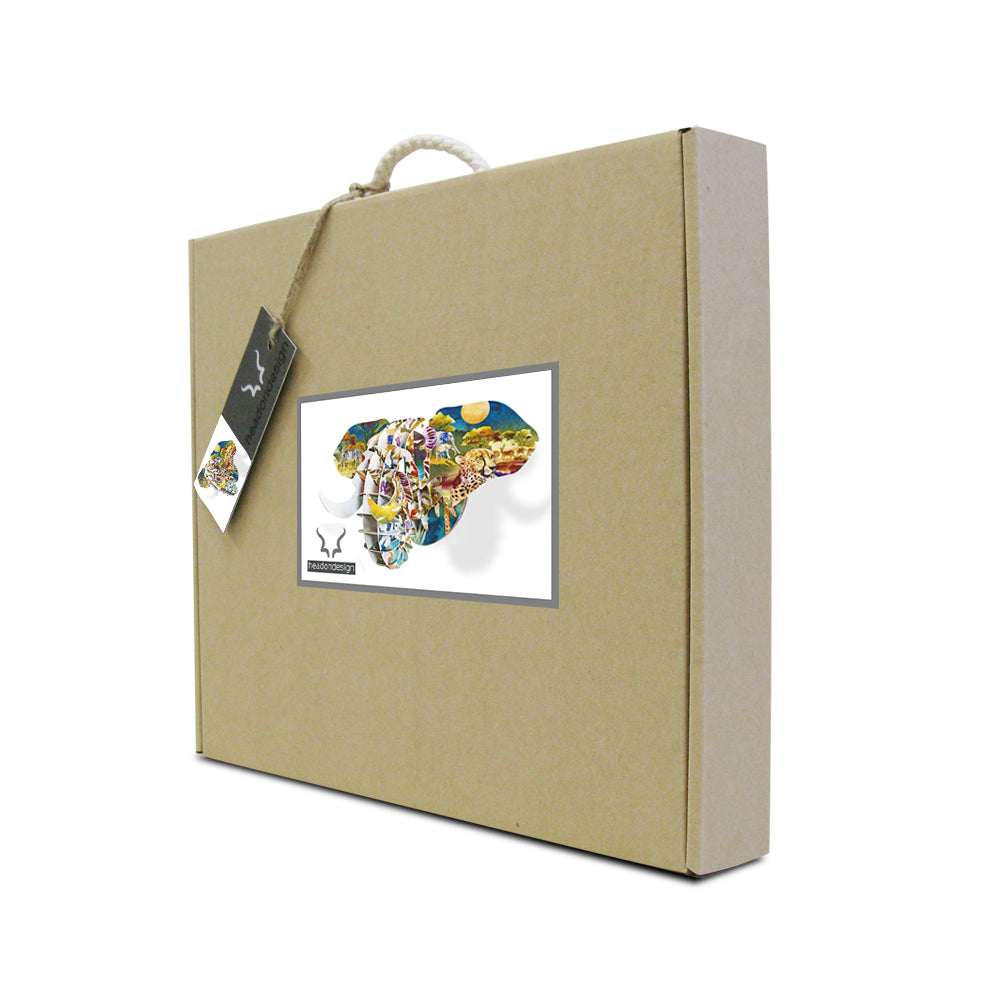 Mini Ele head with Savanna print.