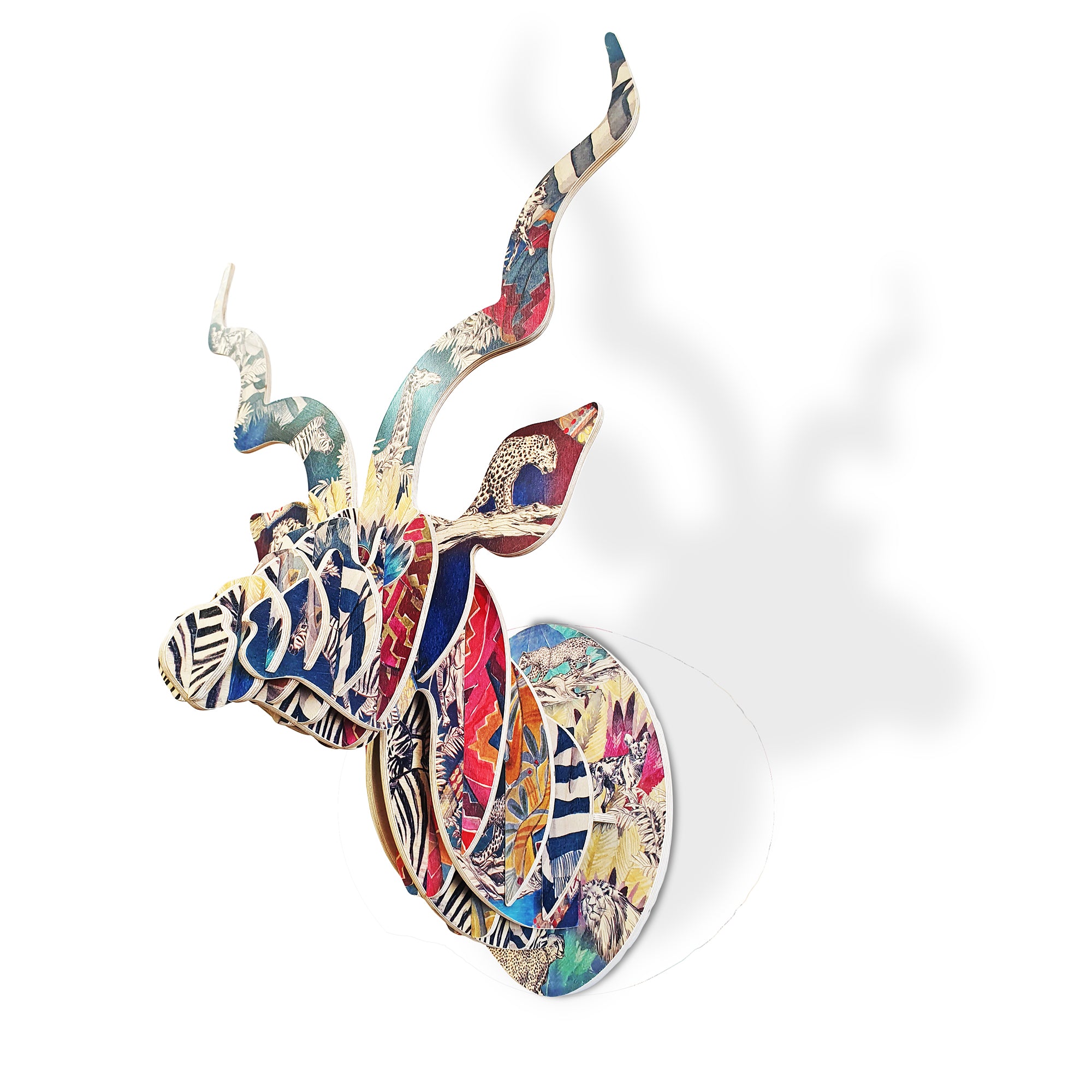 Kudu head with Tribal Print