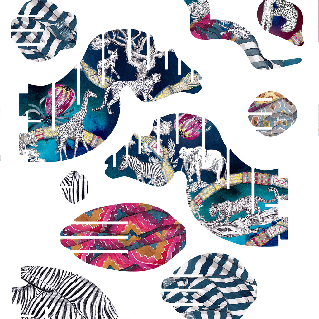 Kudu head with Tribal Print.