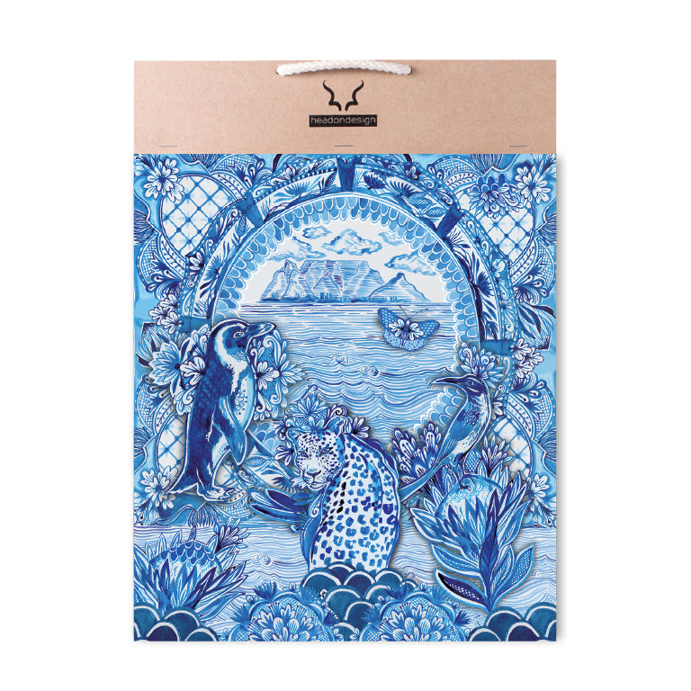 African Penguin Sculpture Set - with Delft Art Print