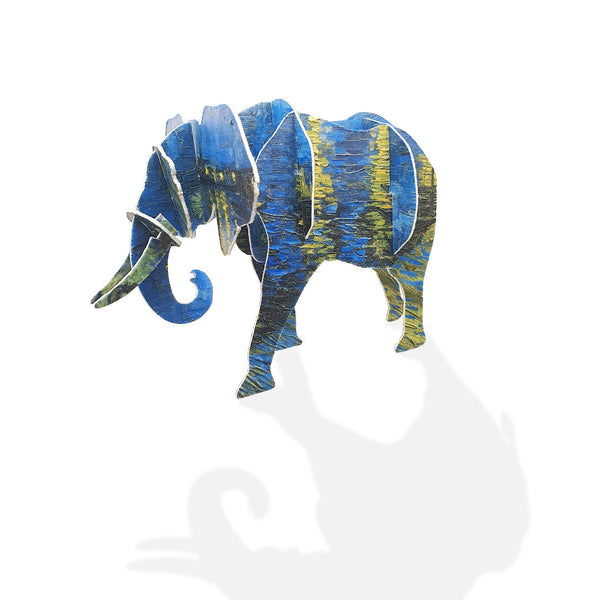 Elephant Sculpture - with van Gogh Art Print