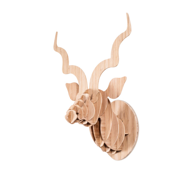 Head On Design kudu head sculpture in bamboo
