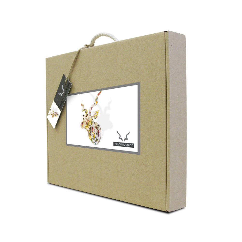 Mini Kudu head with Fynbos print