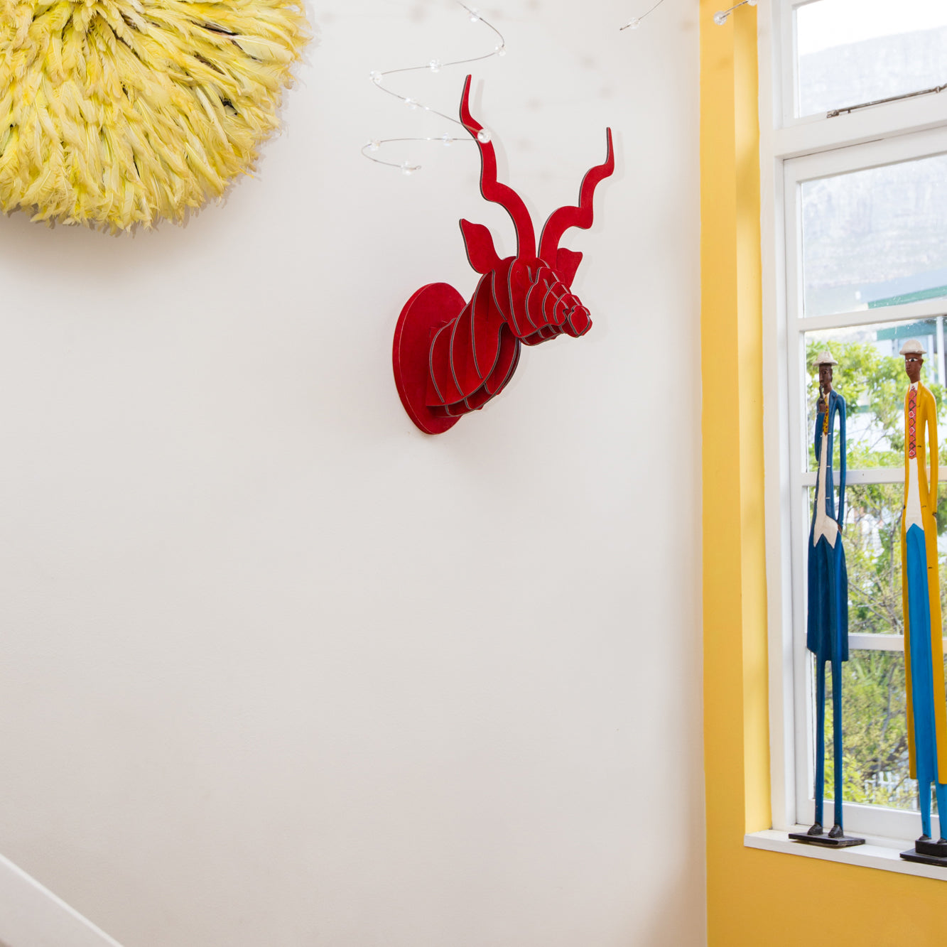 Head On Design Red Suede kudu head