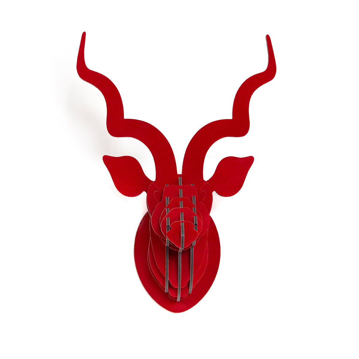 Head On Design Red Suede kudu head