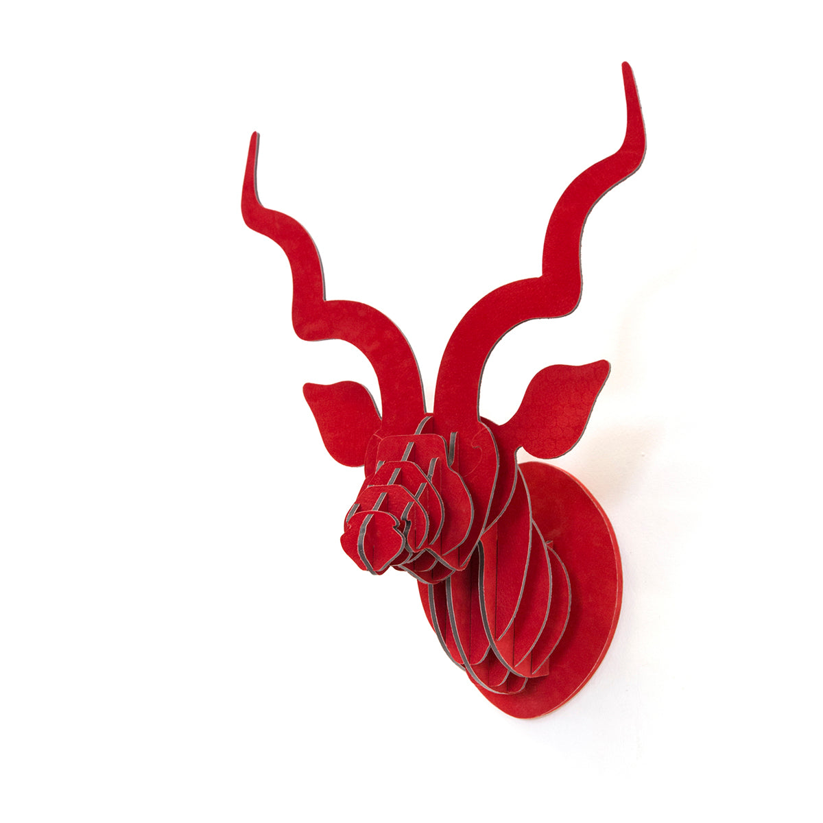 Head On Design Red Suede kudu head