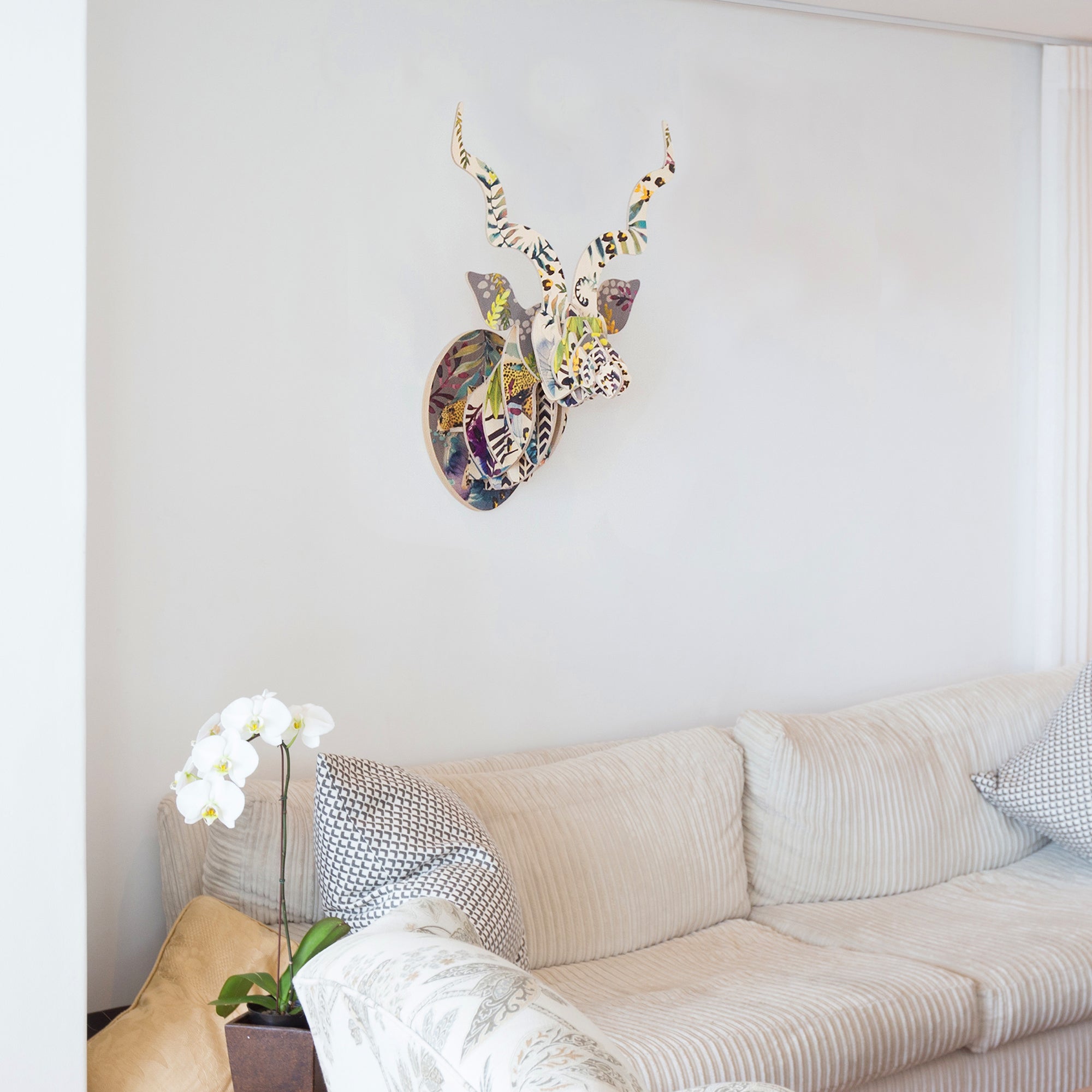 Kudu head with Leopard Print