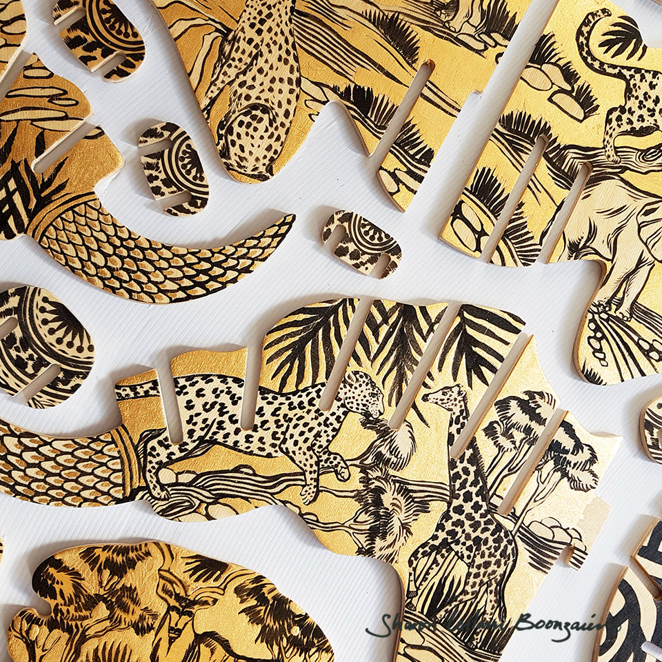 Hand Painted 'Safari' Elephant head.
