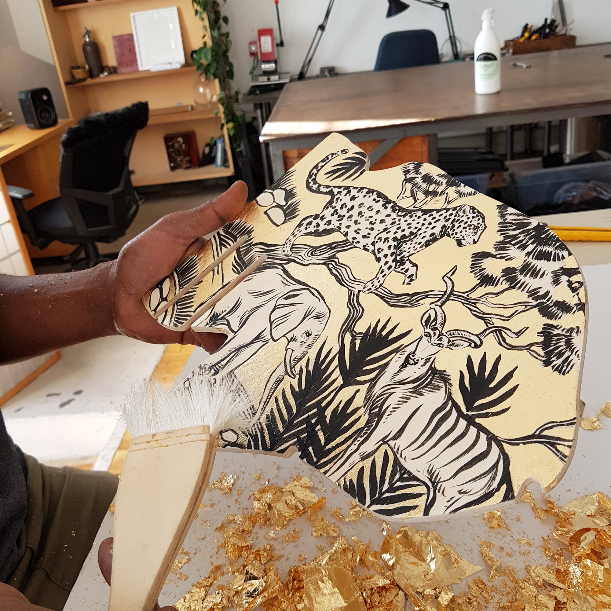 Hand Painted 'Safari' Elephant head.