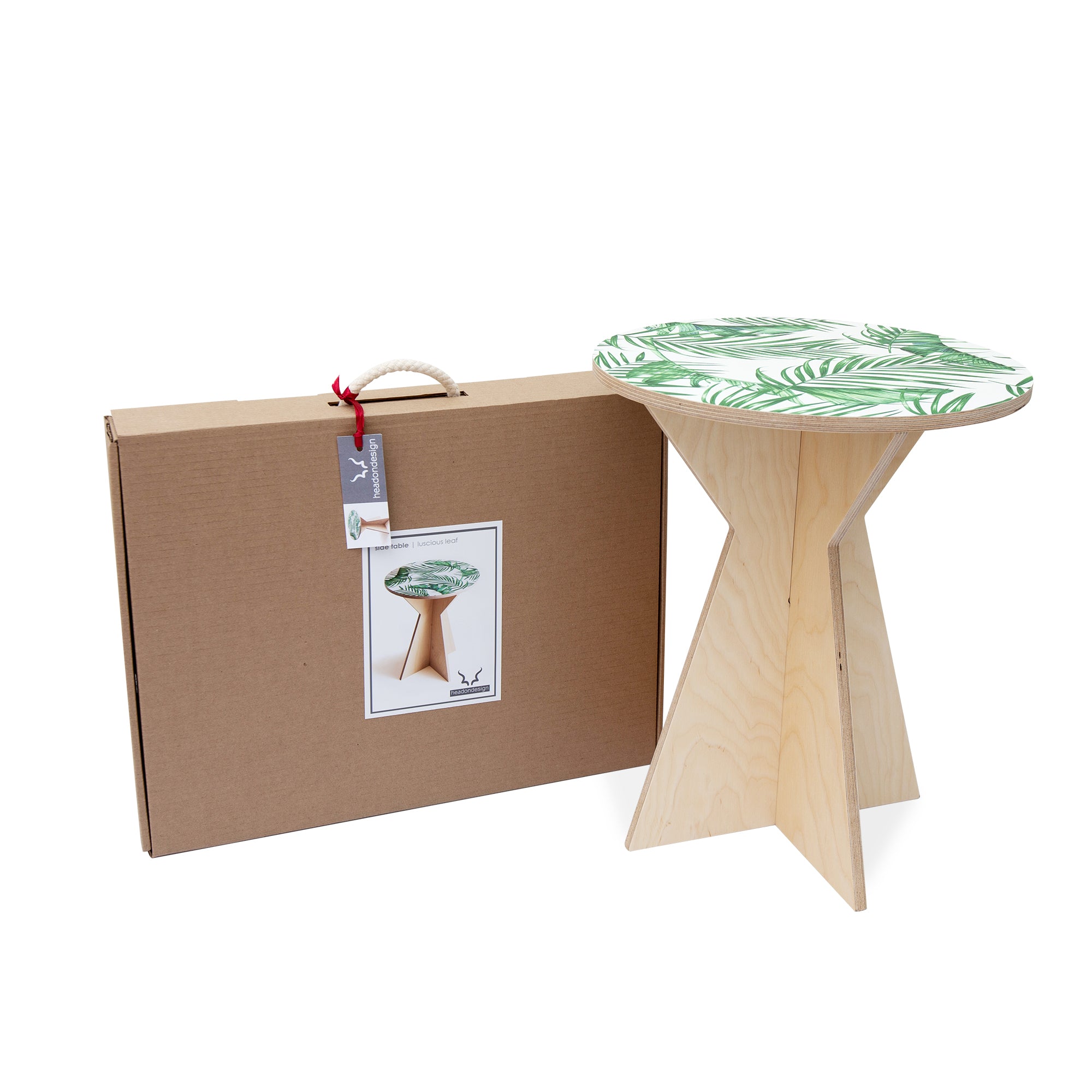 Side Table with Leaf print