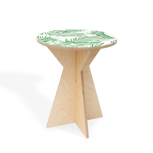 Side Table with Leaf print