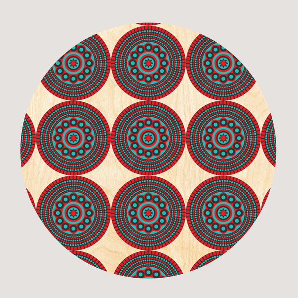 Square Leg Side Table with Shweshwe print
