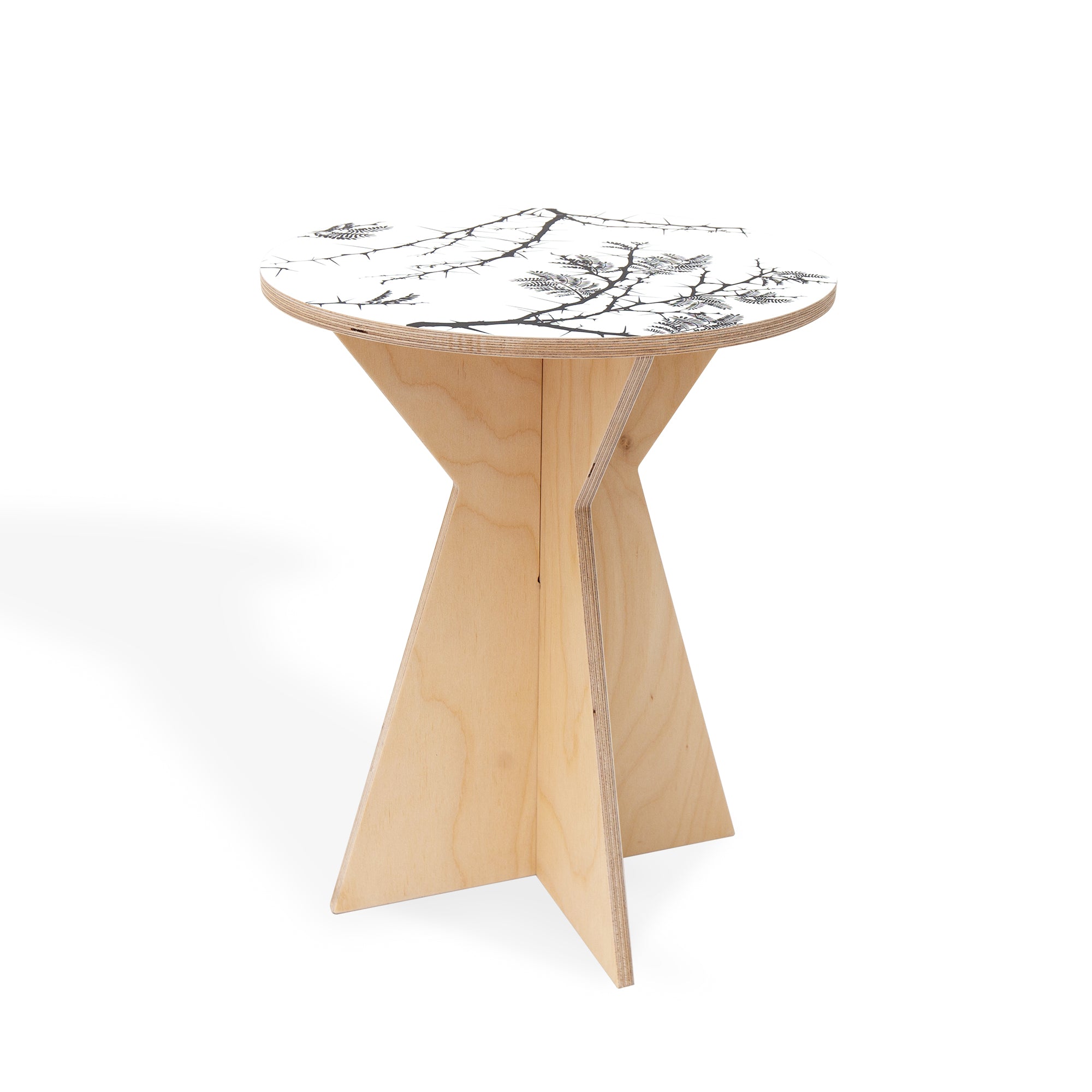 Side Table with Camel Thorn print