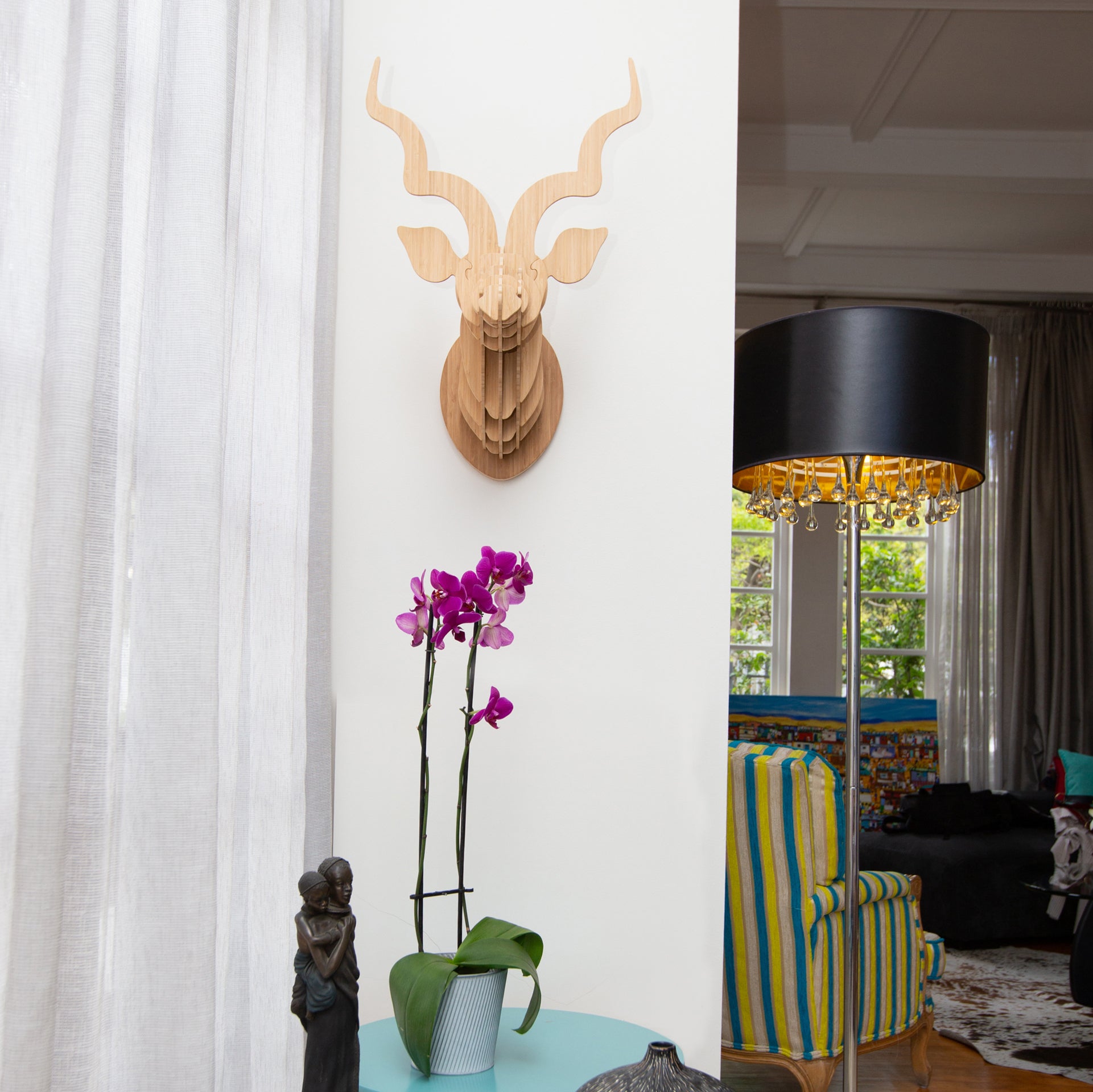 Kudu Head in Bamboo
