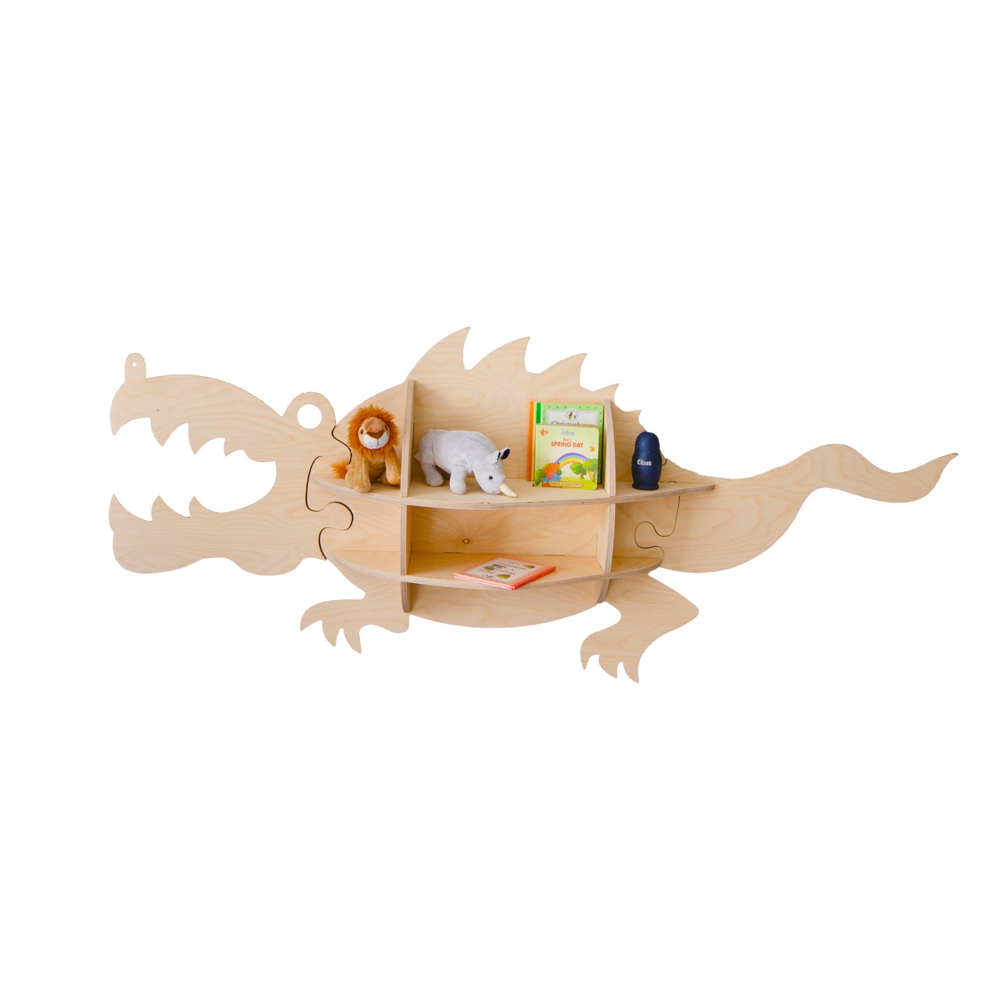 Crocodile Bookshelf in Birch Ply