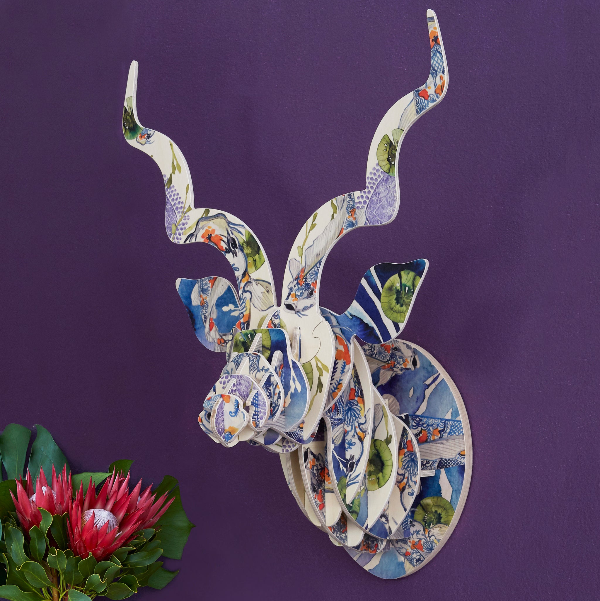 Kudu head with Koi Fish Print